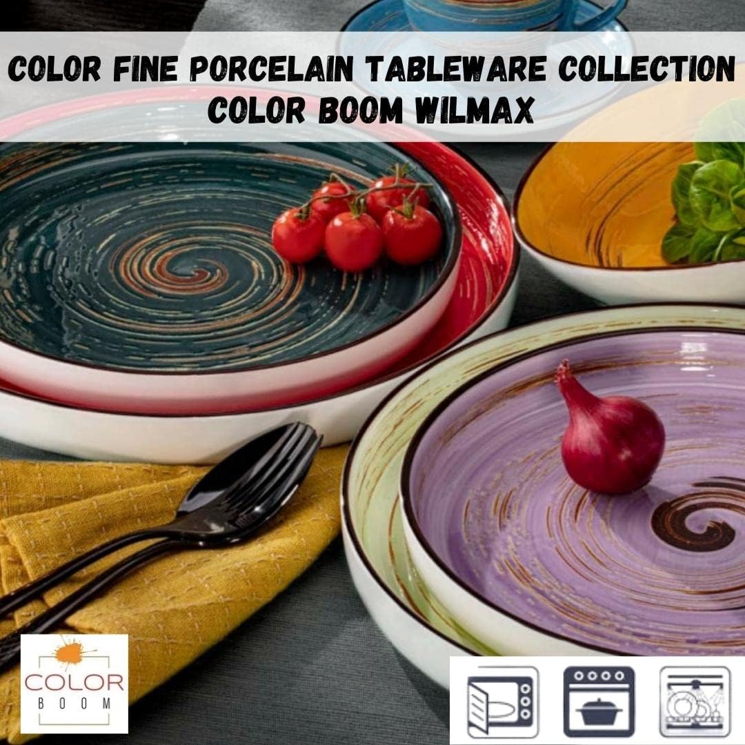 Wilmax Teller 23 cm 2er-Set Rot aus Porzellan