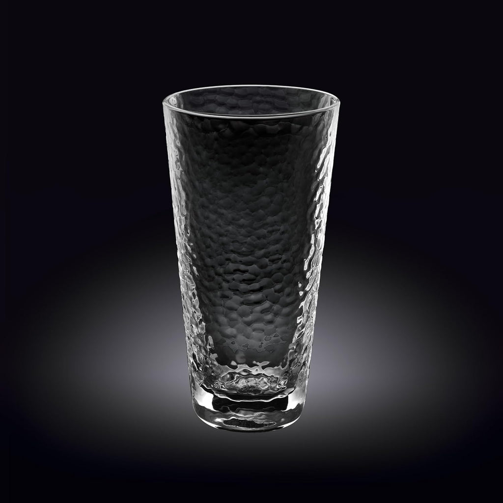 Wilmax Gehämmertes Glas 320 ml 6er-Set Transparent aus Borosilikatglas