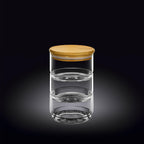 Wilmax Vorratsglas 3-stufig mit Bambusdeckel Transparent
