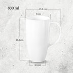Wilmax Servierset 4-teilig mit Bambustellern 28 × 17,5 cm und Porzellanbechern 630 ml