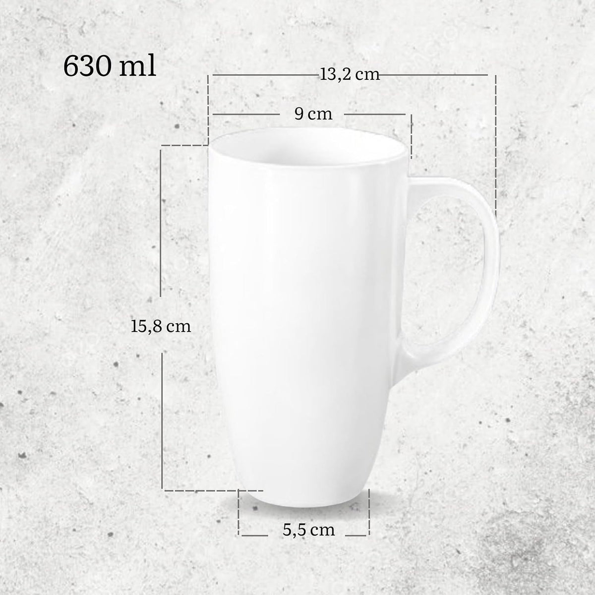 Wilmax Servierset 4-teilig mit Bambustellern 28 × 17,5 cm und Porzellanbechern 630 ml