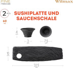 Wilmax Servier und Saucenschalen Set 4er Schwarz WL-661132/A2-WL-661134/A2