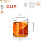 Wilmax Glastasse 200 ml Borosilikatglas Transparent WL-888604/A