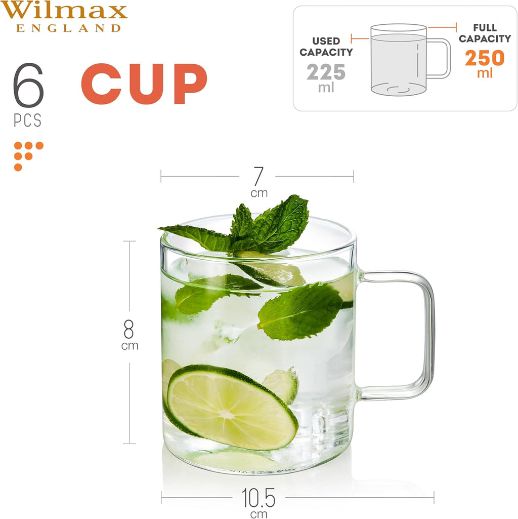 Wilmax Glastasse 250 ml Borosilikatglas Transparent WL-888605/A