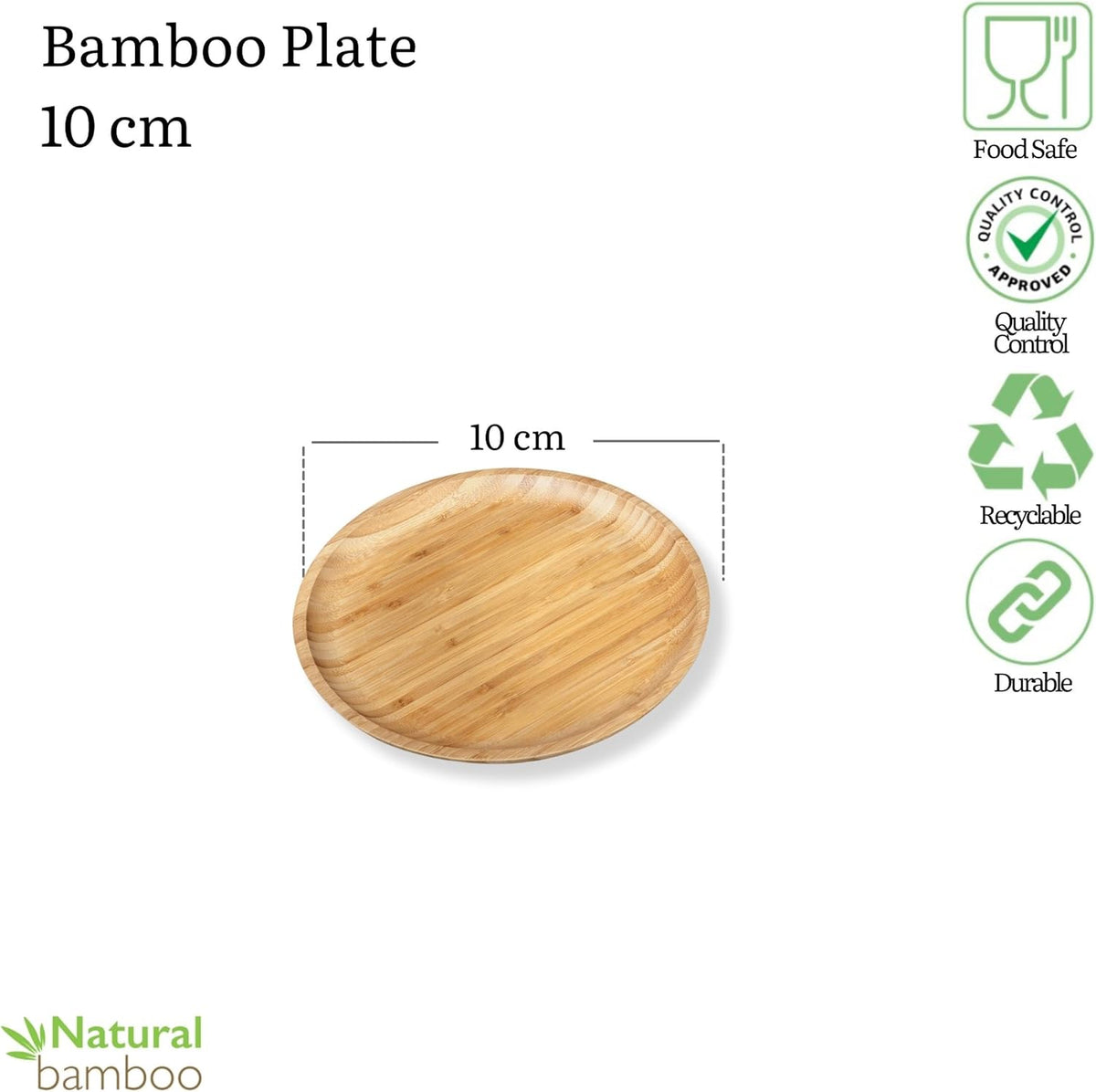 Wilmax Teller 10 cm Natur aus Bambus
