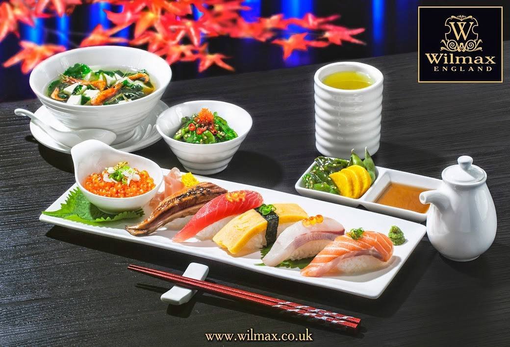 Wilmax WL-992015/A Porzellan Sushi/Canape-Teller, Weiss, 30.5cm Länge, 12cm Breite