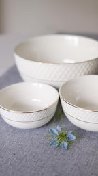 Wilmax Schale 12 cm 2er-Set Weiß mit Goldrand aus Porzellan