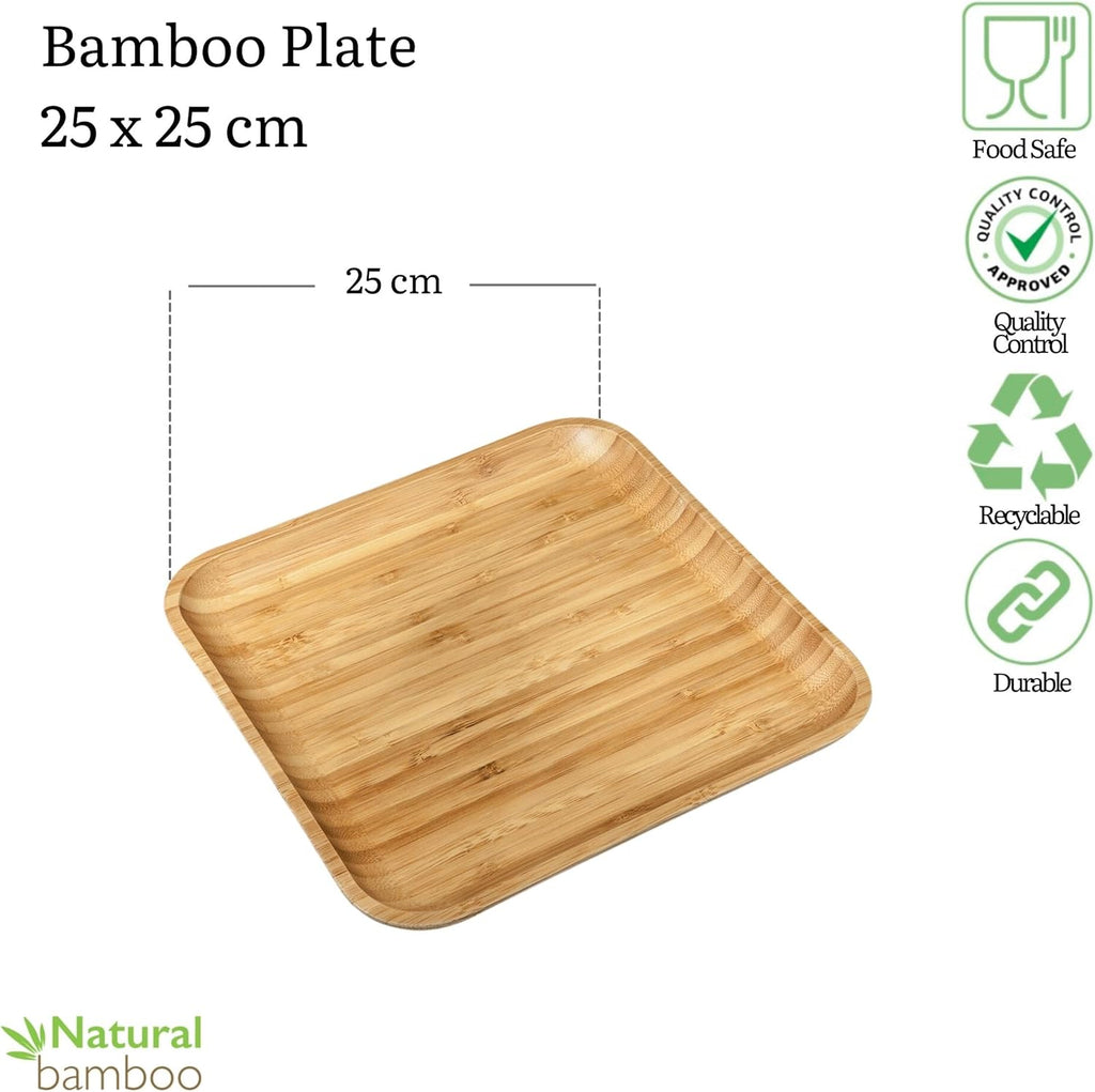 Wilmax Bambus Teller 25,5x25,5 cm Natur WL-771023/A