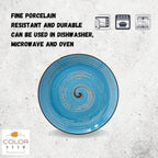 Wilmax Spiral Teller 20 cm aus Porzellan, Blau – WL-669612/A
