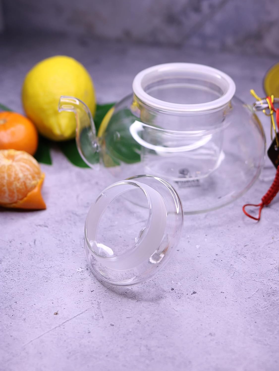 Wilmax | Teekanne Glas mit Siebeinsatz 1200 ML | Teapot | Teezubereiter für losen Tee | Glaskanne für Teeblumen | Kanne mit Deckel & Sieb aus Glas | Spülmaschinenfest | Tropffrei