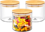 Wilmax Vorratsglas 600 ml mit Bambusdeckel 3er Set WL-888502/A3