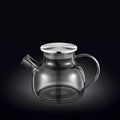Wilmax Teekanne 950 ml Thermoglas Federfilter Grau WL-888810002/A