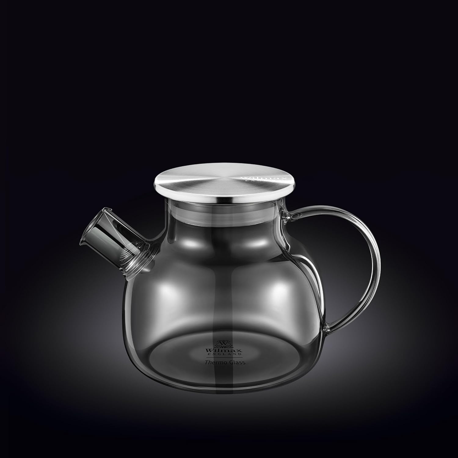 Wilmax Teekanne 950 ml Thermoglas Federfilter Grau WL-888810002/A