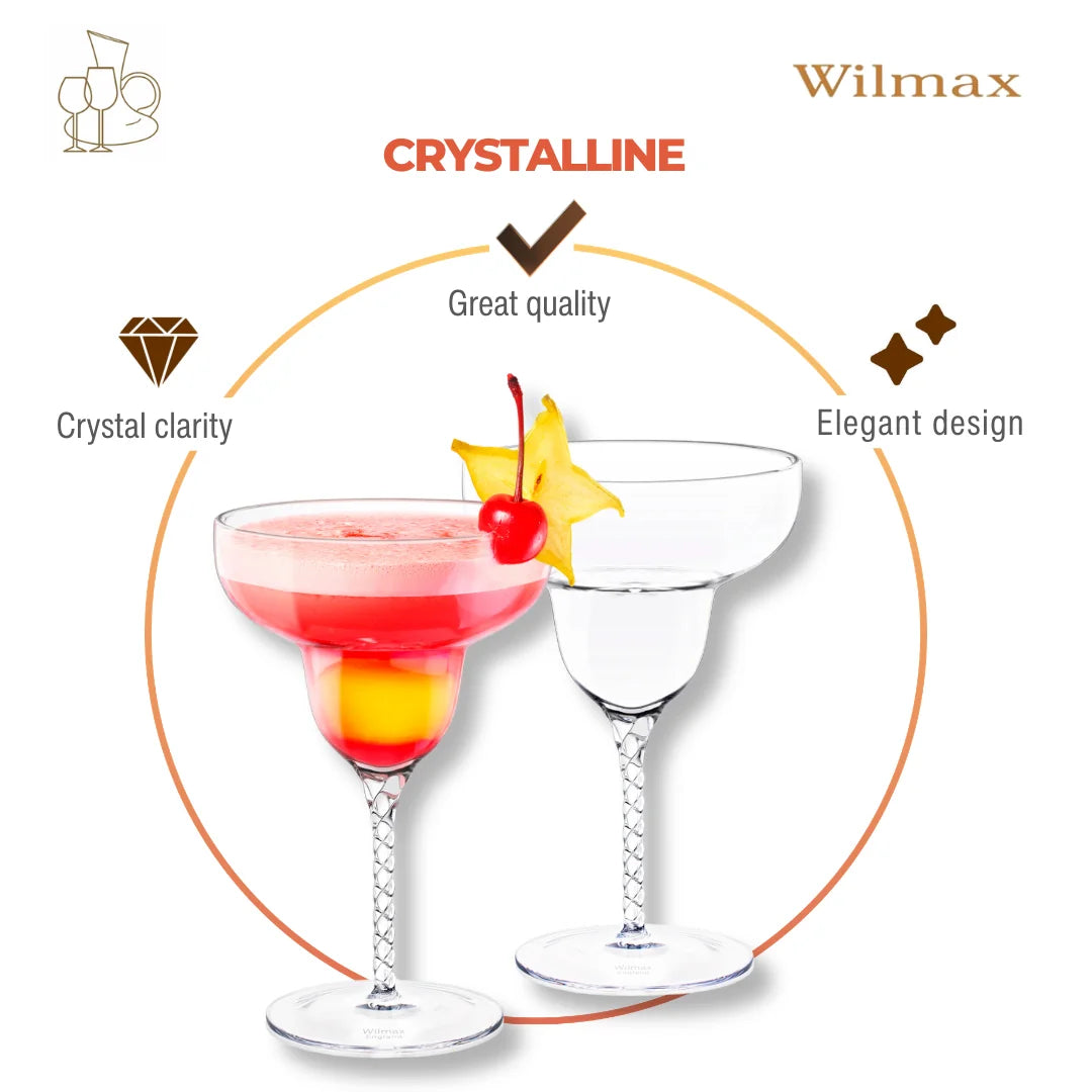 Wilmax Margaritaglas 250 ml 2er-Set Transparent aus Wilmax Crystalline-Serie