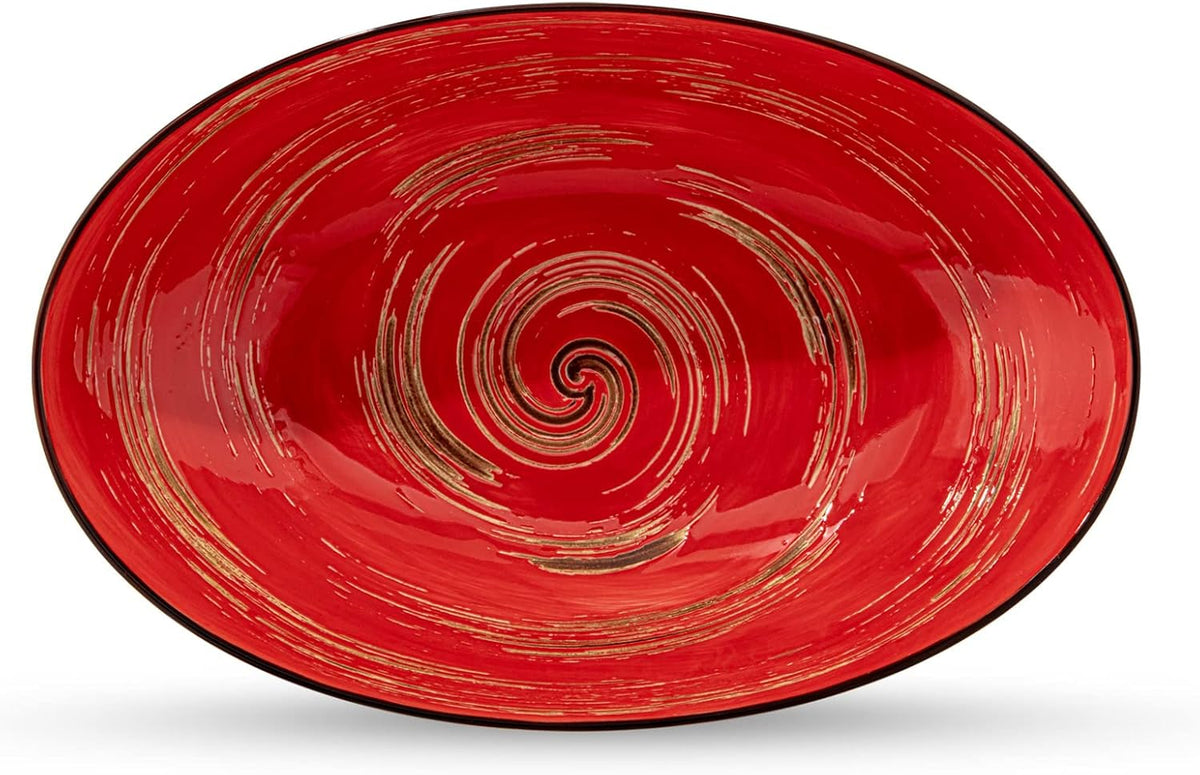 Wilmax Ovale Schale 25 cm Rot aus Porzellan