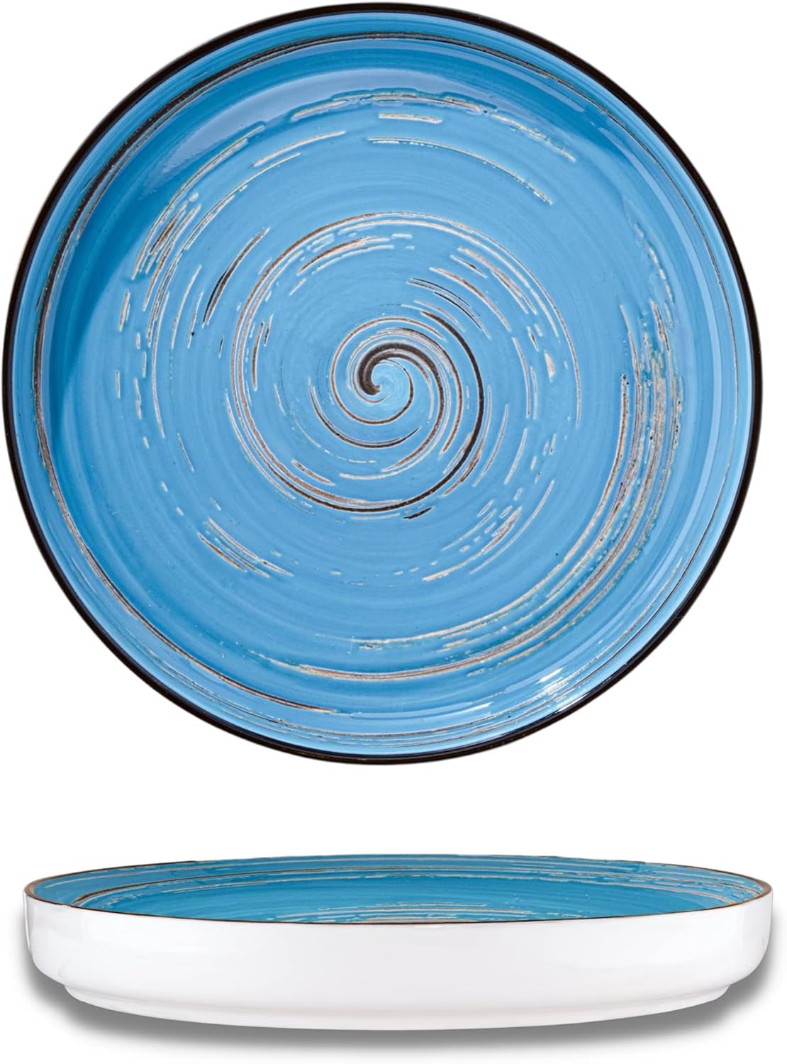 Wilmax Teller 28 cm Blau aus Porzellan
