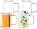 Wilmax Doppelwandiger Becher 400 ml 4er Set Borosilikatglas WL-888720/A4
