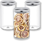 Wilmax Vorratsglas 1100 ml mit Edelstahldeckel 3er Set WL-888515/A3
