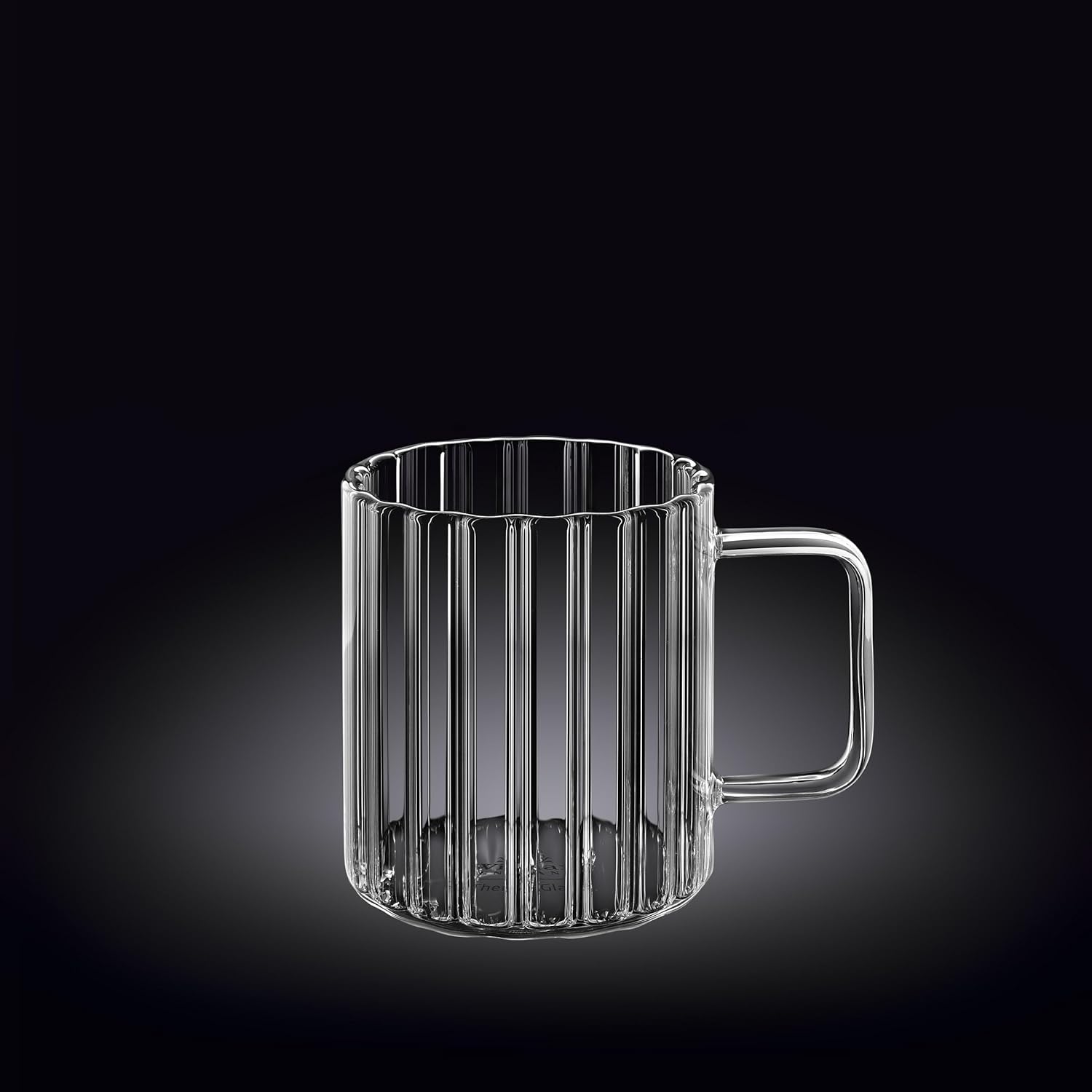 Wilmax Hitzebeständiger Glasbecher mit Henkel 300 ml Transparent aus Glas