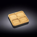 Wilmax Bambus Schale 2 Fächer 22x22 cm Natur WL-771220/A
