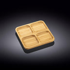 Wilmax Bambus Schale 2 Fächer 22x22 cm Natur WL-771220/A