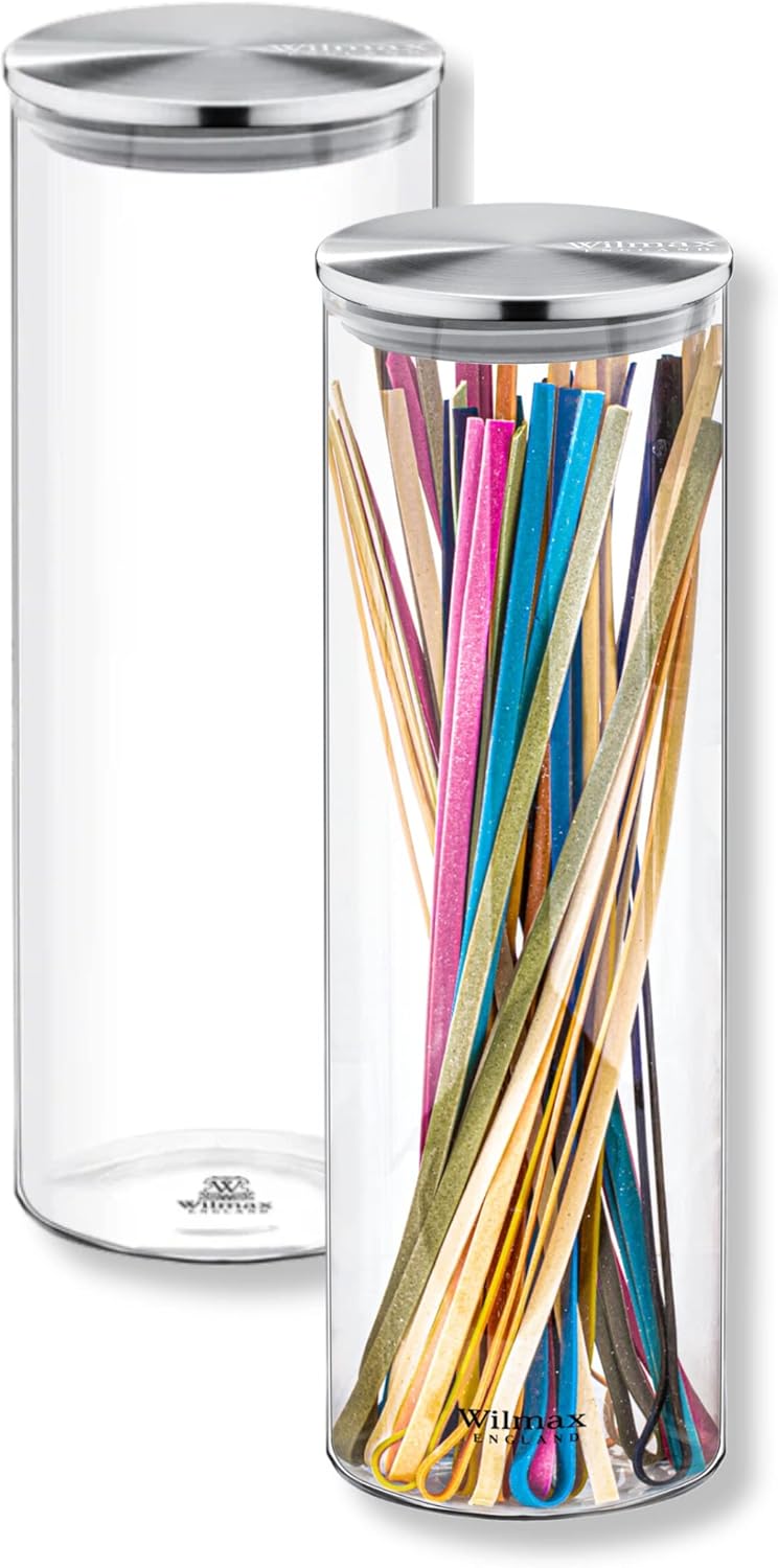 Wilmax Vorratsglas 2000 ml mit Edelstahldeckel 2er Set WL-888520/A2