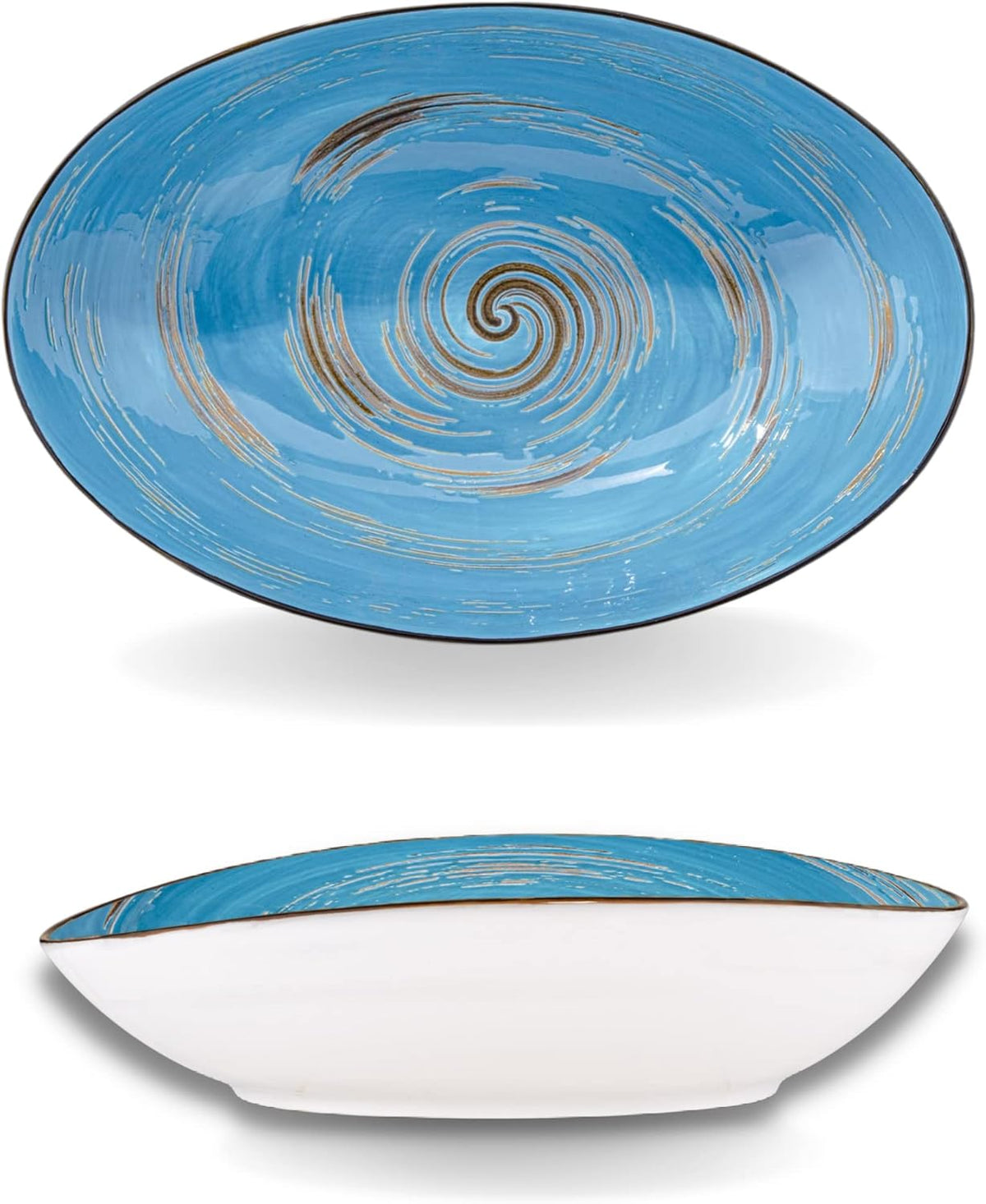 Wilmax Ovale Schale 30 cm Blau aus Porzellan