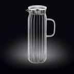 Wilmax Getränkeset 7-teilig mit Krug 1500 ml mit Edelstahldeckel und 6 Gläser 350 ml