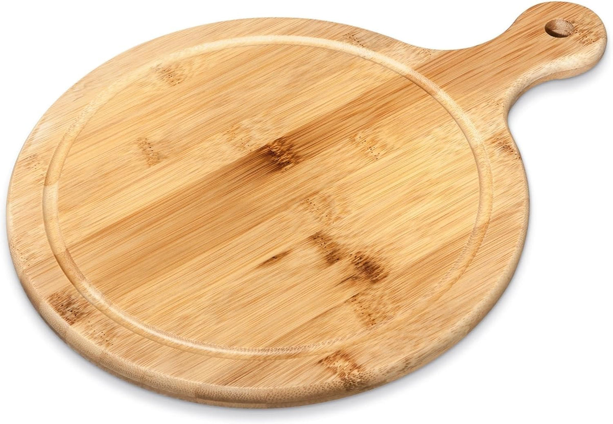 Wilmax Servierbrett mit Griff 34 × 25,5 cm Natur aus Bambus