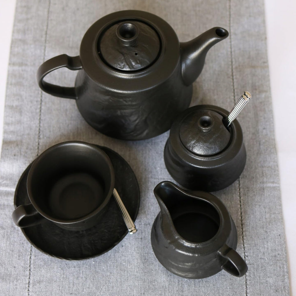 Wilmax Sahnekännchen 260 ml Schwarz aus Porzellan