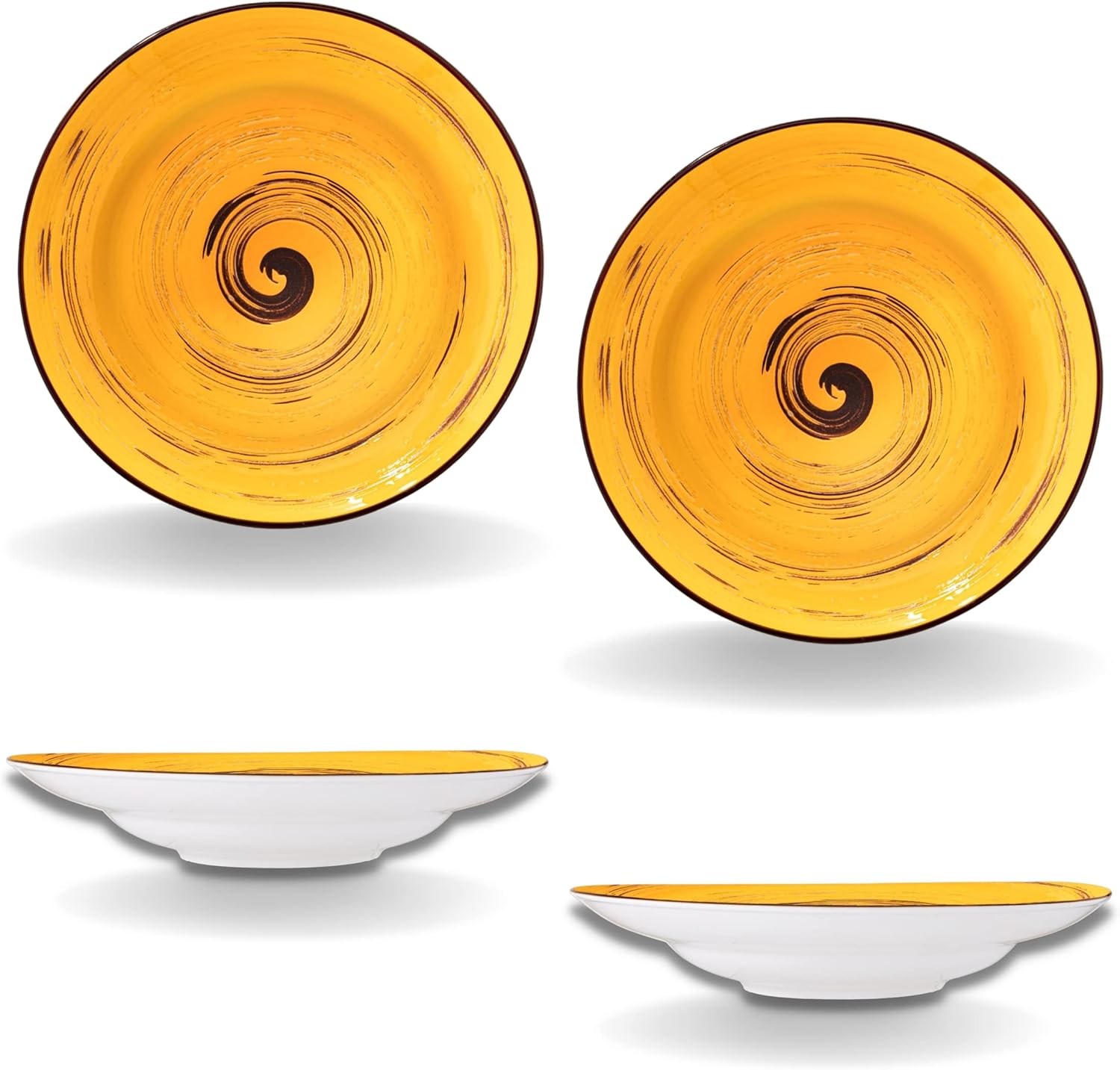 Wilmax Tiefer Teller 25,5 cm 350 ml Gelb Porzellan 2er Set WL-669427/A2