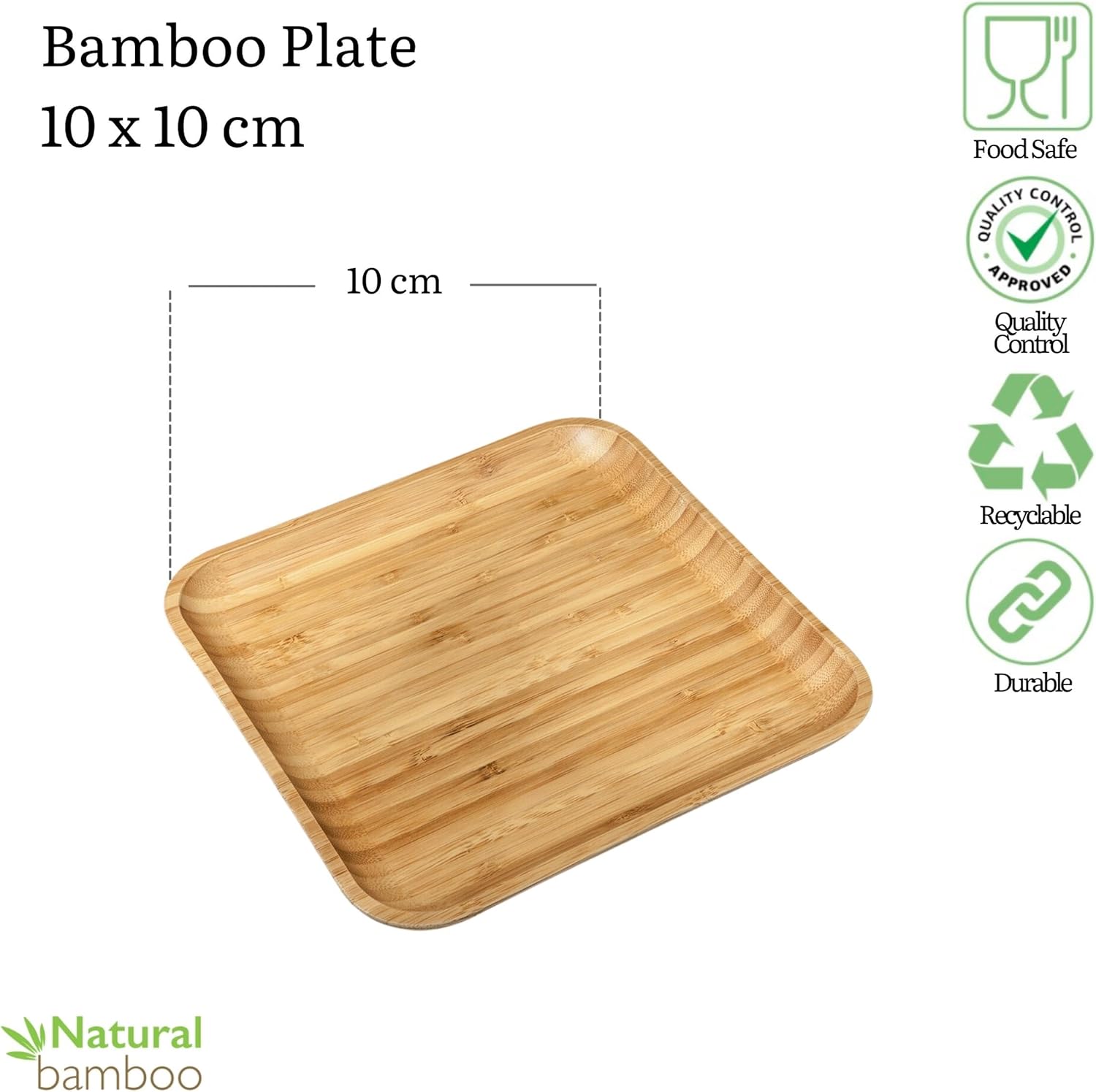Wilmax Bambus Teller 10x10 cm Natur WL-771017/A