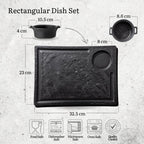 Wilmax Servierset Schwarz SlateStone 3 teilig WL-661148/A-WL-661147/A2