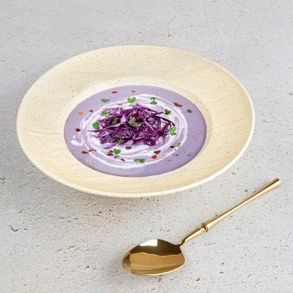 Wilmax Tiefer Teller 25,5 cm 350 ml Sand aus Porzellan