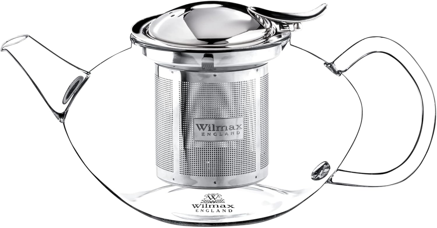 Wilmax Teekanne 1050 ml Borosilikatglas Edelstahlfilter WL-888805/A