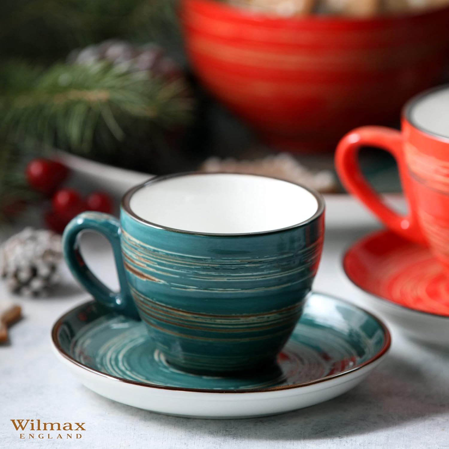 Wilmax Tasse 300 ml Grün aus Porzellan