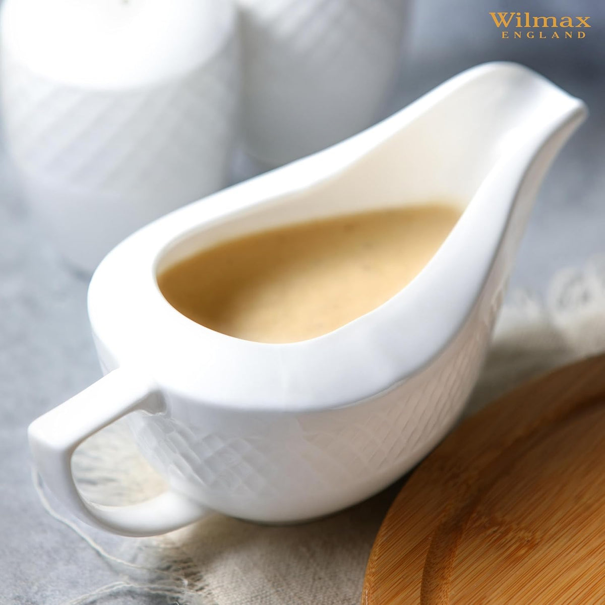 Wilmax Sauciere 230 ml Weiß aus Porzellan