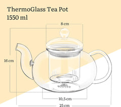 Wilmax Teekanne aus hitzebeständigem Glas 1550 ml WL-888814/A
