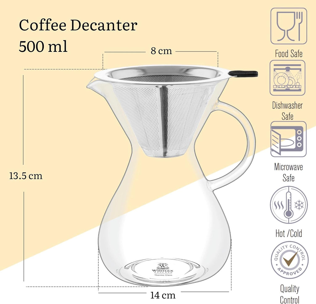 Wilmax Kaffeedekanter 500 ml Transparent aus Glas