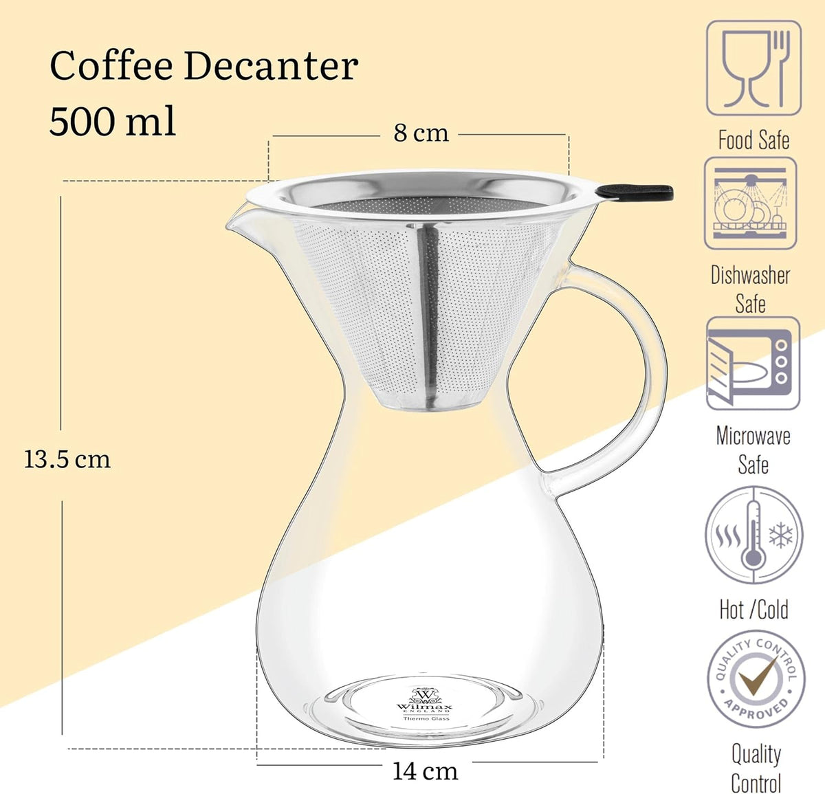 Wilmax Kaffeedekanter 500 ml Transparent aus Glas