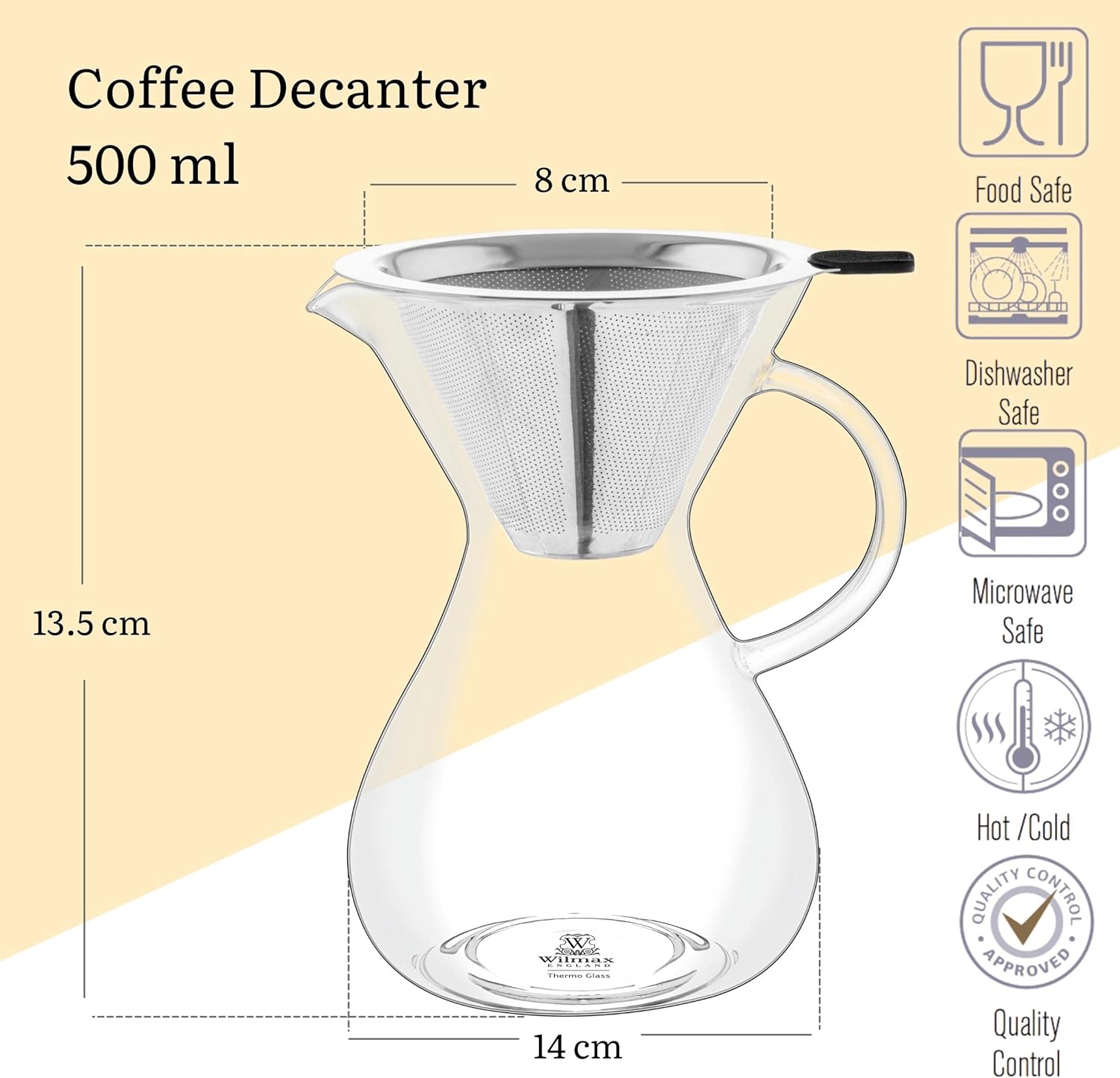 Wilmax Kaffeedekanter 500 ml Transparent aus Glas