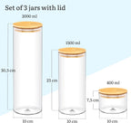 Wilmax Vorratsglas mit Bambusdeckel 3er-Set