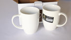 Wilmax Servierset 4-teilig mit Bambustellern 17,5 cm und Porzellanbechern 460 ml
