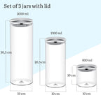 Wilmax Vorratsglas Set mit Edelstahldeckel 3er Set WL-888512/A-516/A-520/A