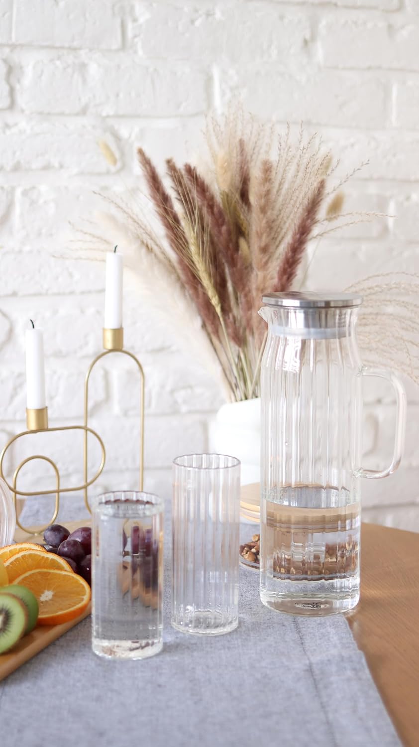Wilmax Karaffe mit 6 Gläsern Glas Set WL-888220/A-888625/A6