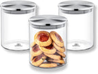 Wilmax Vorratsglas 760 ml mit Edelstahldeckel 3er Set WL-888513/A3