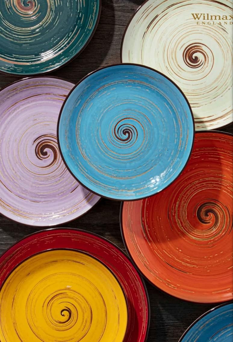 Wilmax Teller 25,5 cm 2er-Set Blau aus Porzellan