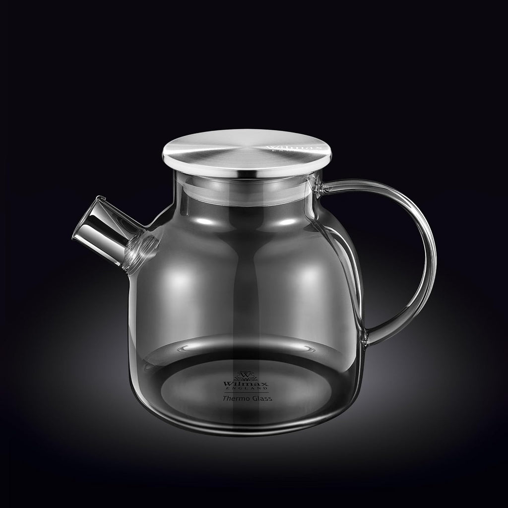 Wilmax Teekanne 1200 ml Glas mit Edelstahldeckel WL-888826002/A