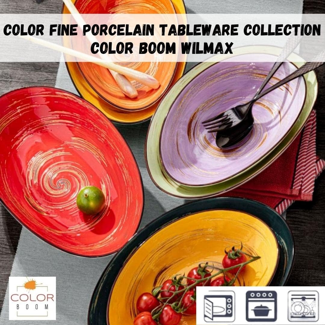 Wilmax Ovale Schale 25 cm Rot aus Porzellan