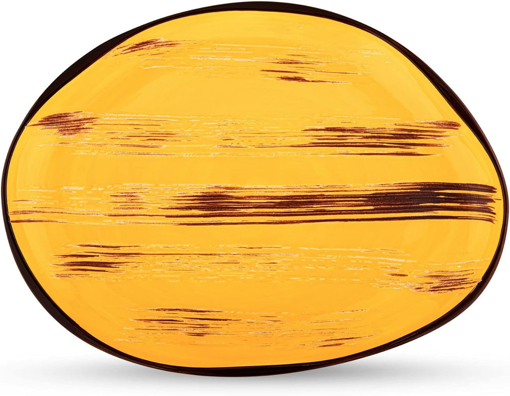 Wilmax Servierplatte 33 × 24,5 cm Gelb aus Porzellan
